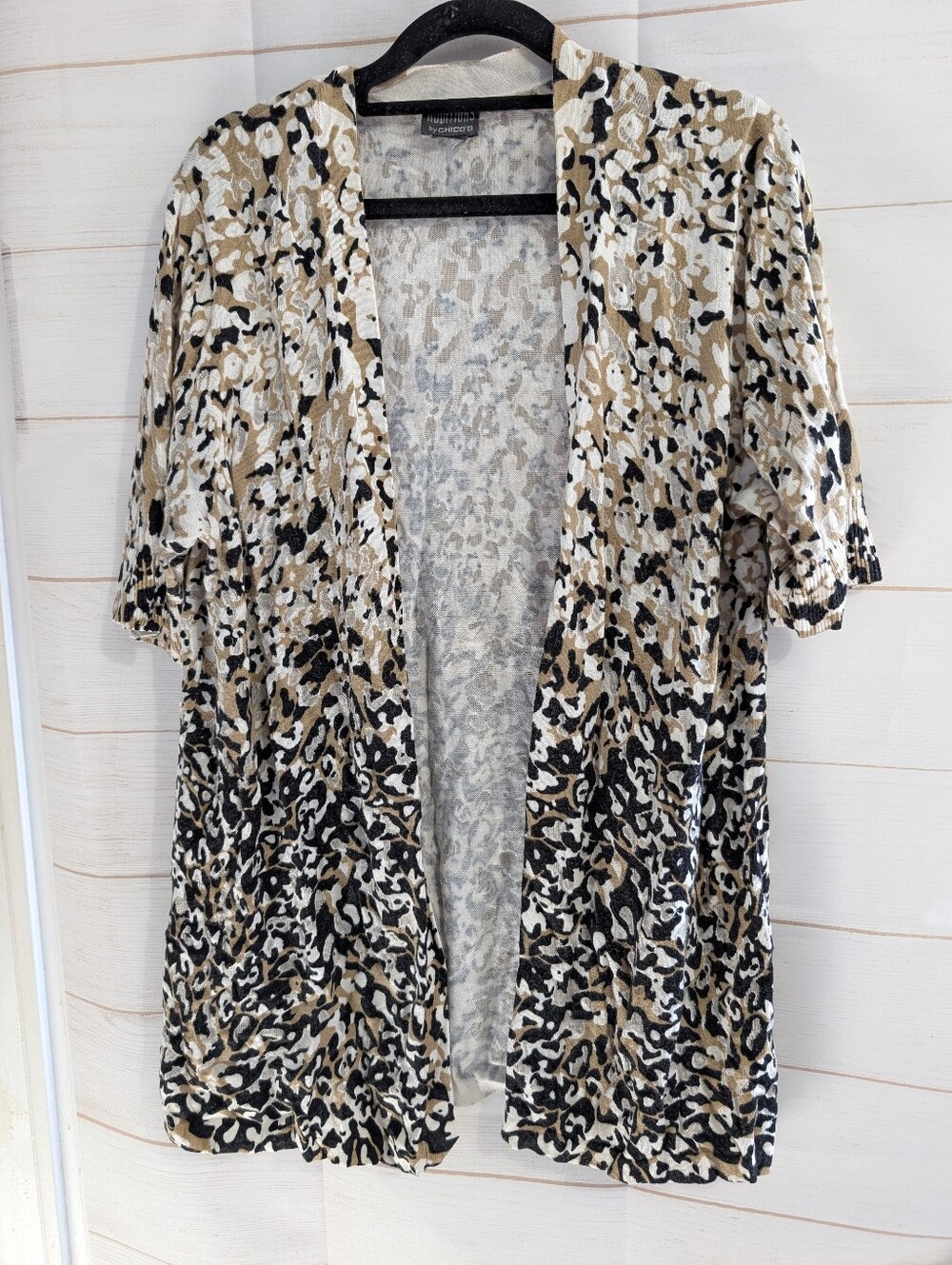Additions By Chico's Cheetah 🐆 Print Open Front Knit Cardigan Size XXL